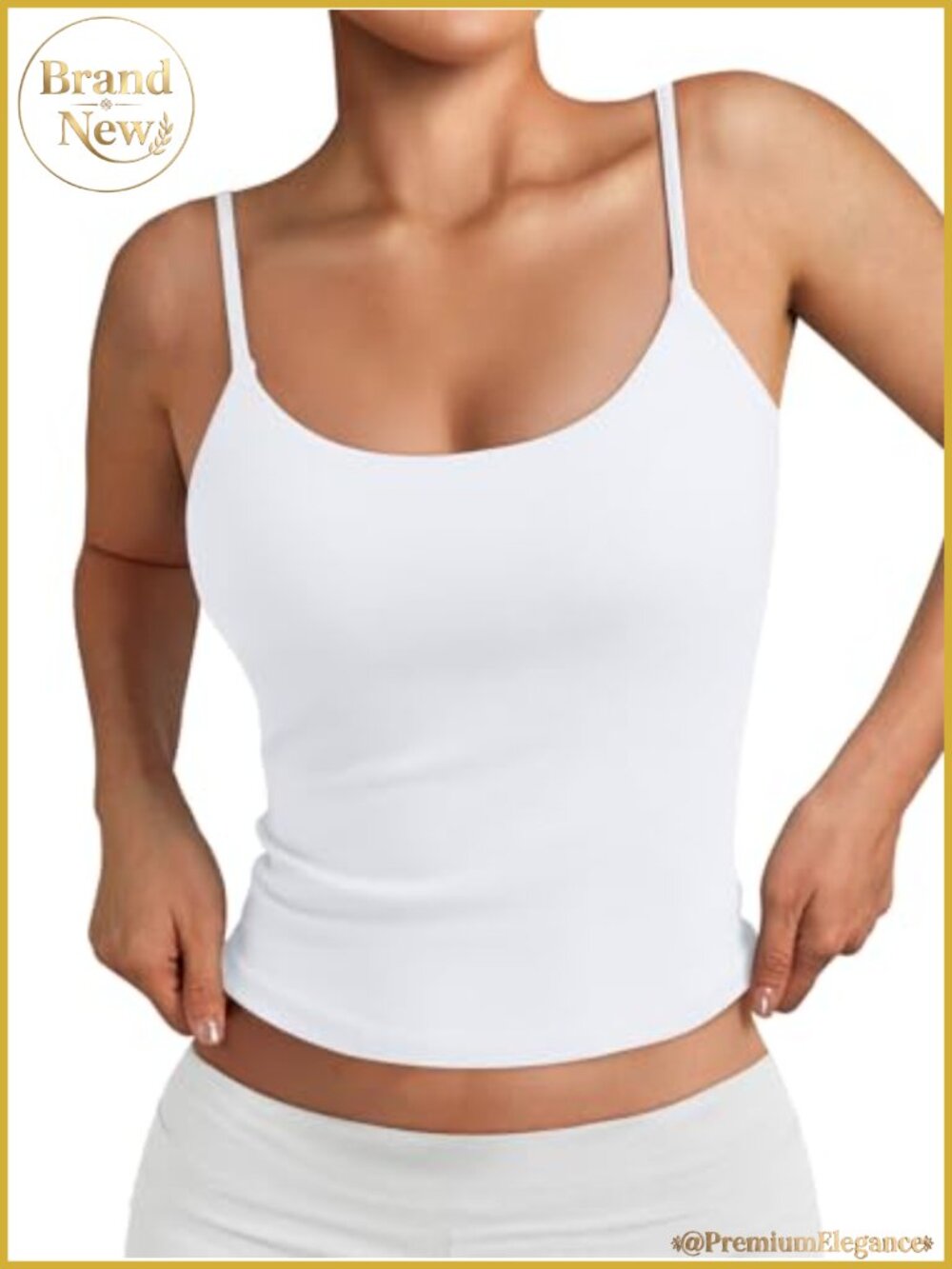 Double Lined Adjustable Spaghetti Strap Tank Top Nylon Spandex